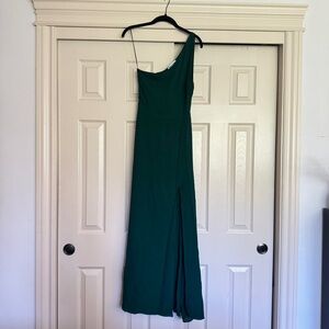 Reformation One Shoulder Green Dress